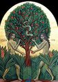 Coptic icon of Adam and Eve's sin